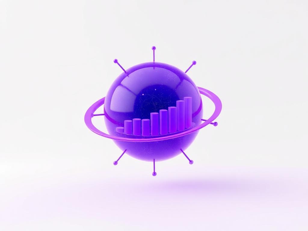 Esfera de inteligência artificial com gráficos