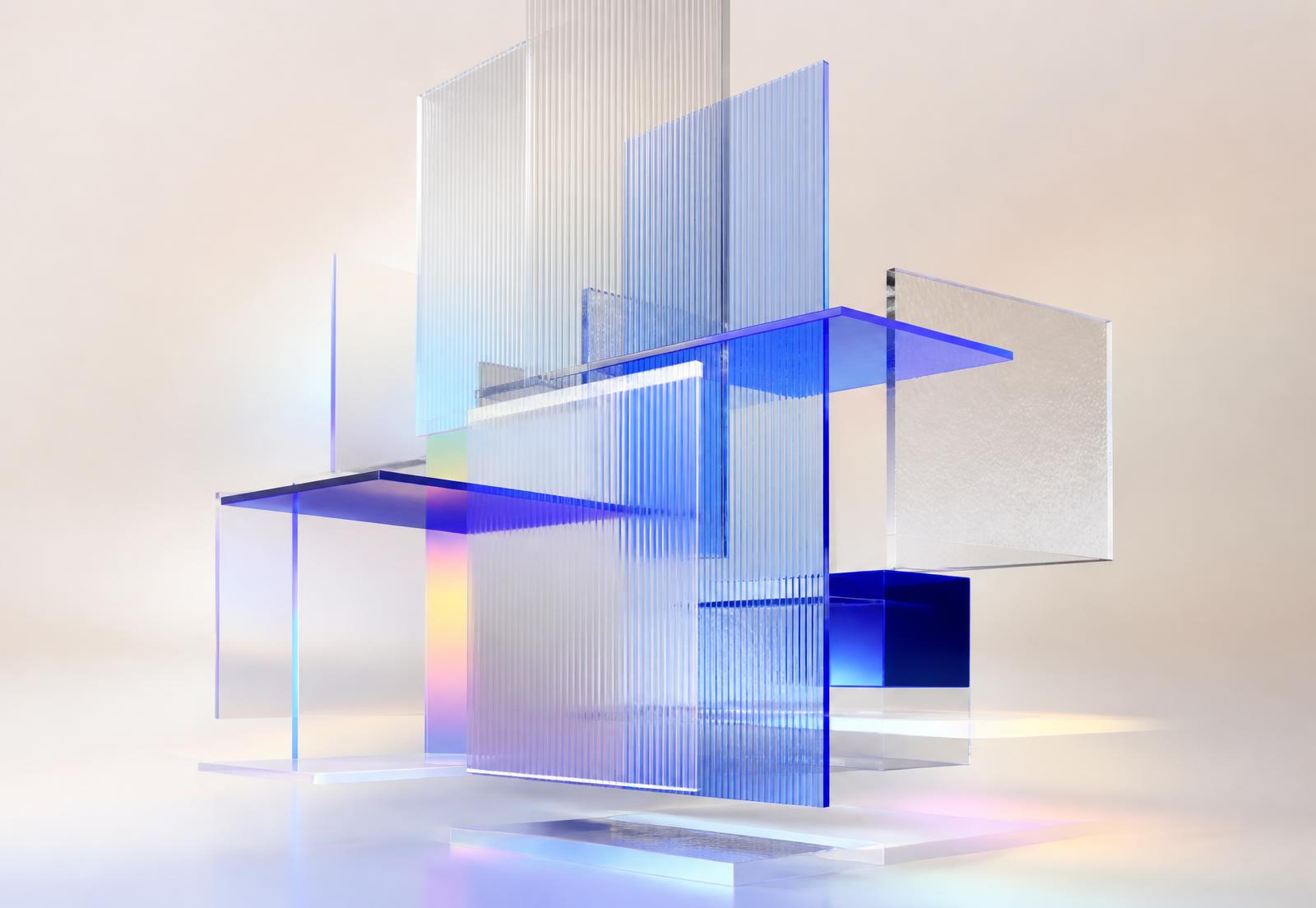 Composição abstrata representando os produtos digitais da Nasc Studio
